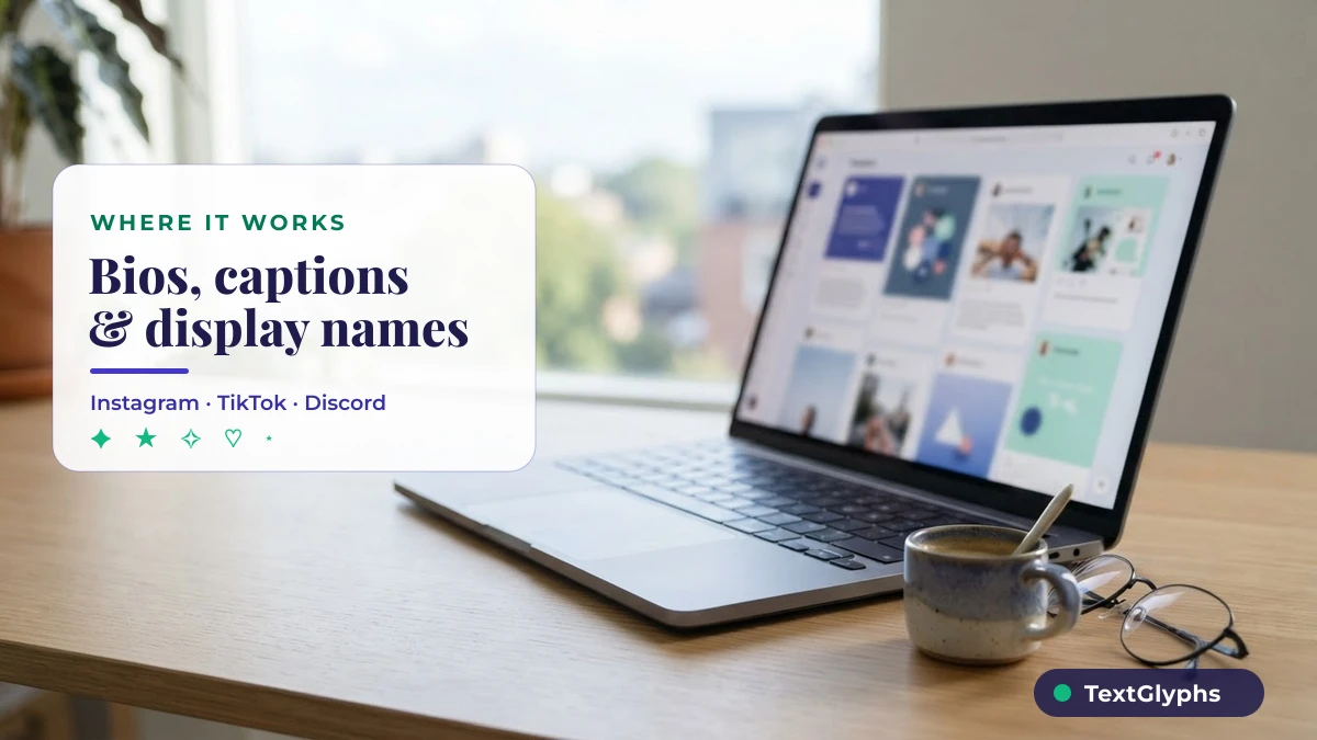 Using small text in Instagram, TikTok and Discord bios, captions and display names