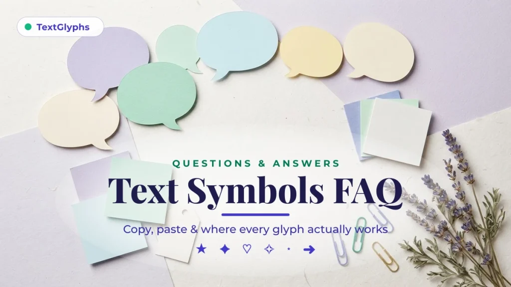 Text symbols FAQ — how to copy and paste glyphs and where they work