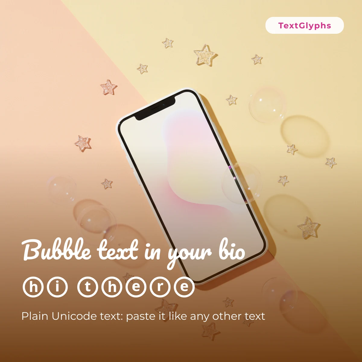 Bubble text in an Instagram or Discord bio on a phone