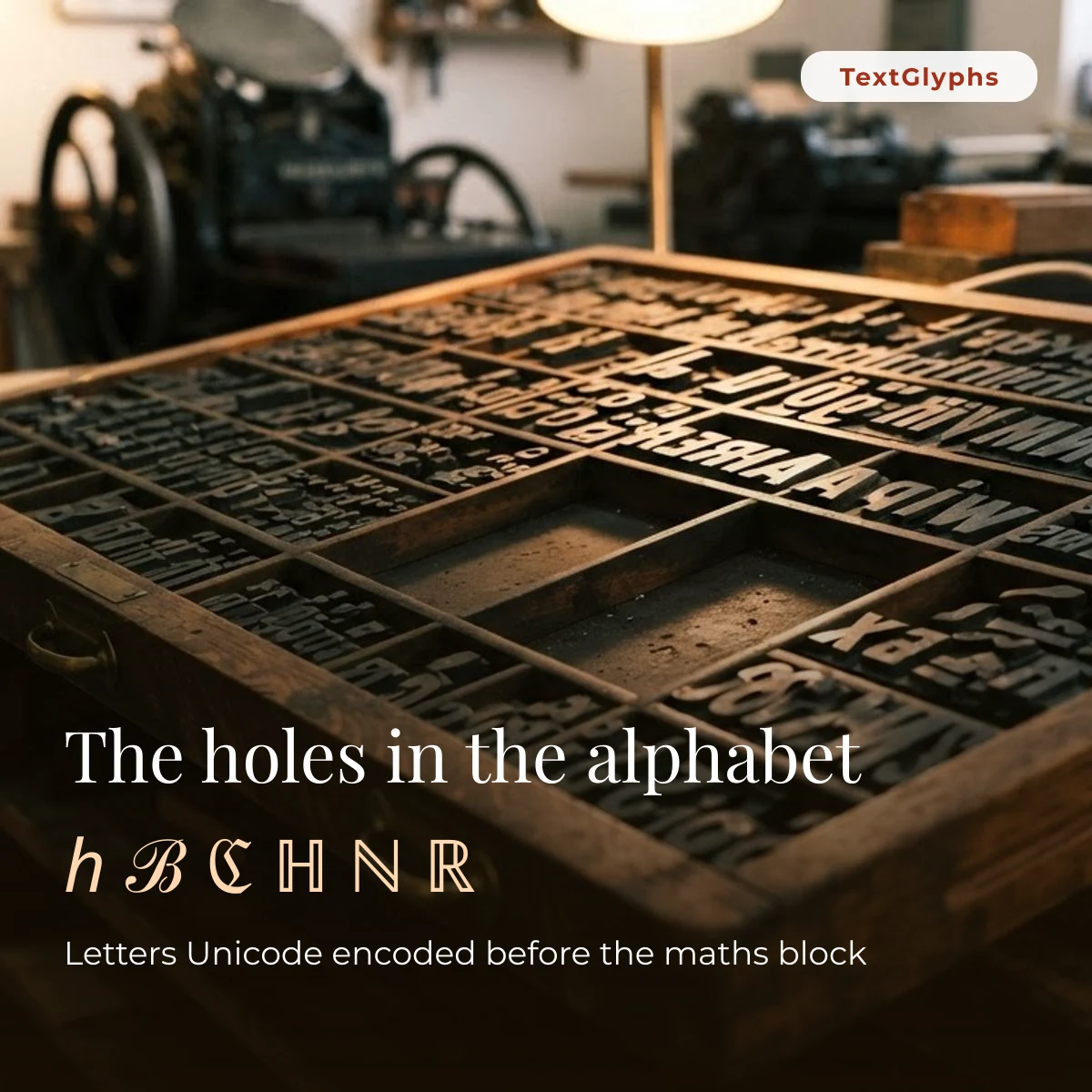 Serif and math letters Unicode encoded early in Letterlike Symbols, such as ℎ ℬ ℭ ℍ ℕ ℝ